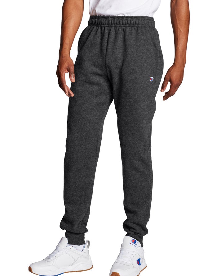 Pantaloni Jogging Champion Powerblend Fleece Barbati Gri Inchis - Romania YUXKJOW-15